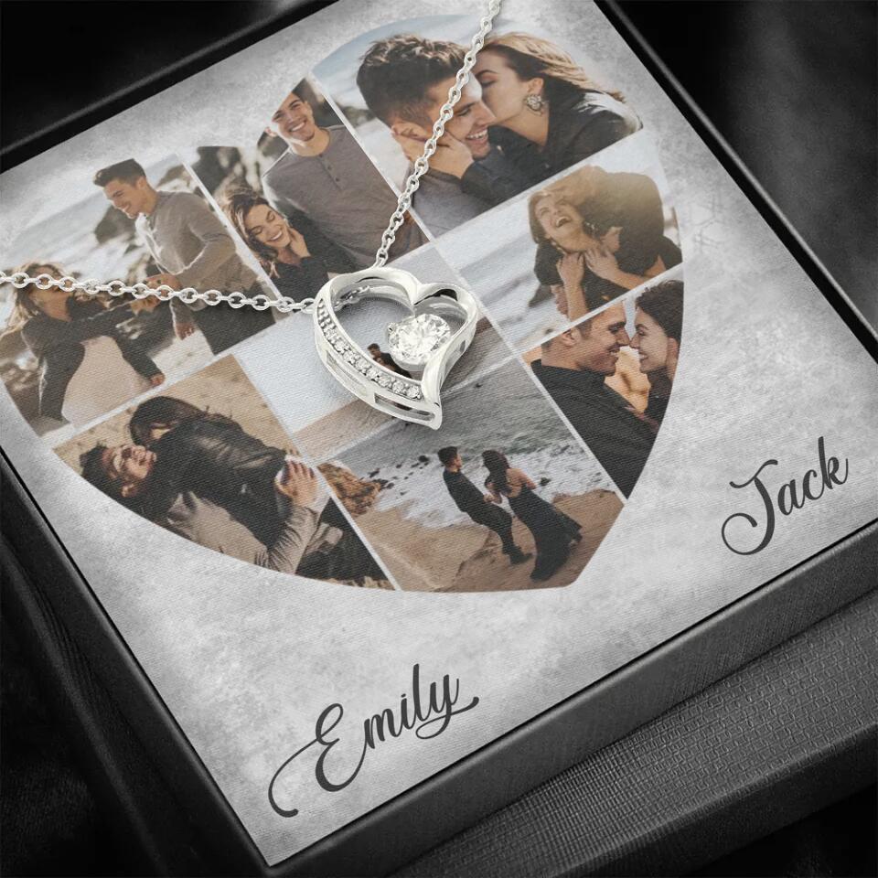 Heart Shaped Photo Custom Necklace Anniversary Gift For Wife Girlfriend