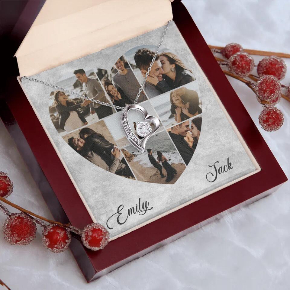 Heart Shaped Photo Custom Necklace Anniversary Gift For Wife Girlfriend