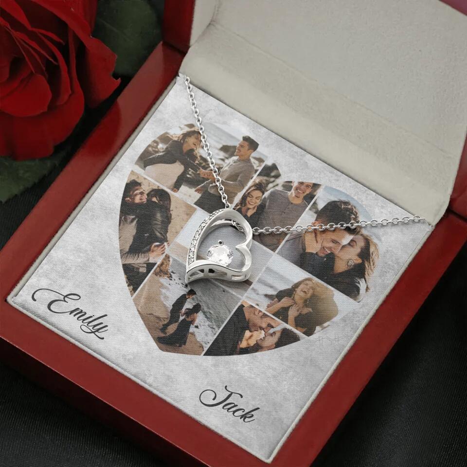 Heart Shaped Photo Custom Necklace Anniversary Gift For Wife Girlfriend