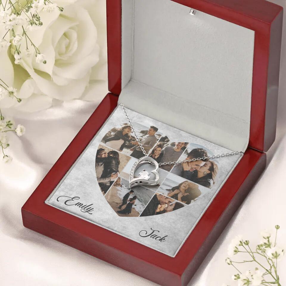 Heart Shaped Photo Custom Necklace Anniversary Gift For Wife Girlfriend