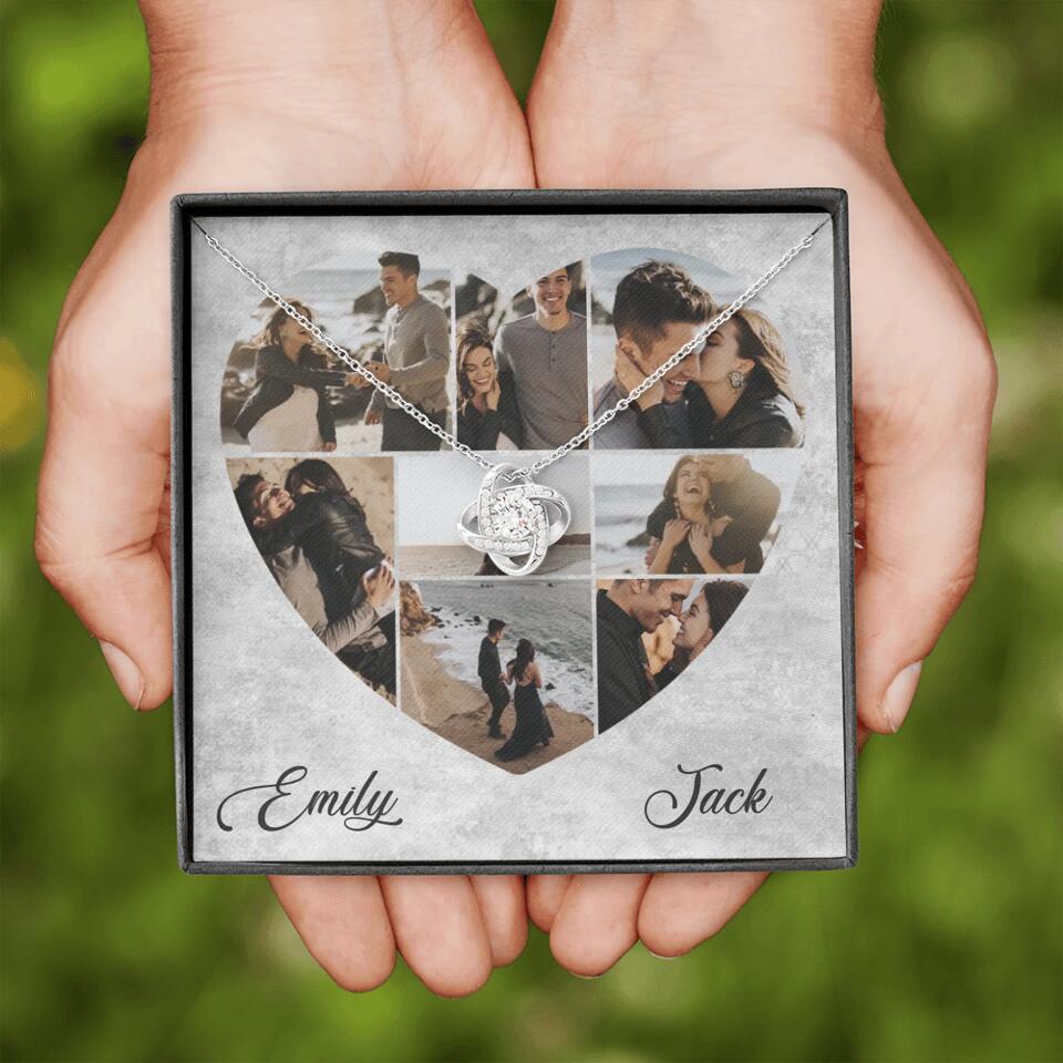 Heart Shaped Photo Custom Necklace Anniversary Gift For Wife Girlfriend