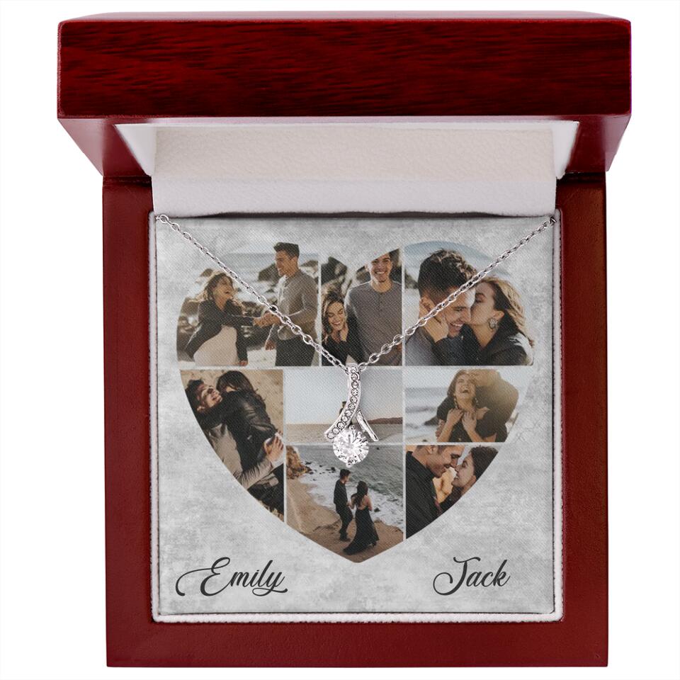 Heart Shaped Photo Custom Necklace Anniversary Gift For Wife Girlfriend