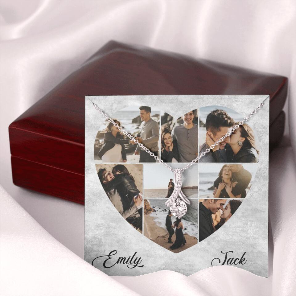 Heart Shaped Photo Custom Necklace Anniversary Gift For Wife Girlfriend