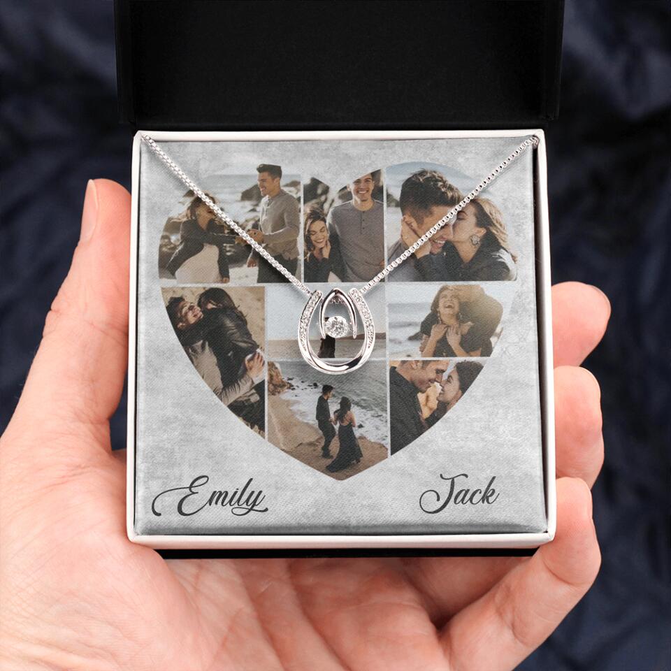 Heart Shaped Photo Custom Necklace Anniversary Gift For Wife Girlfriend