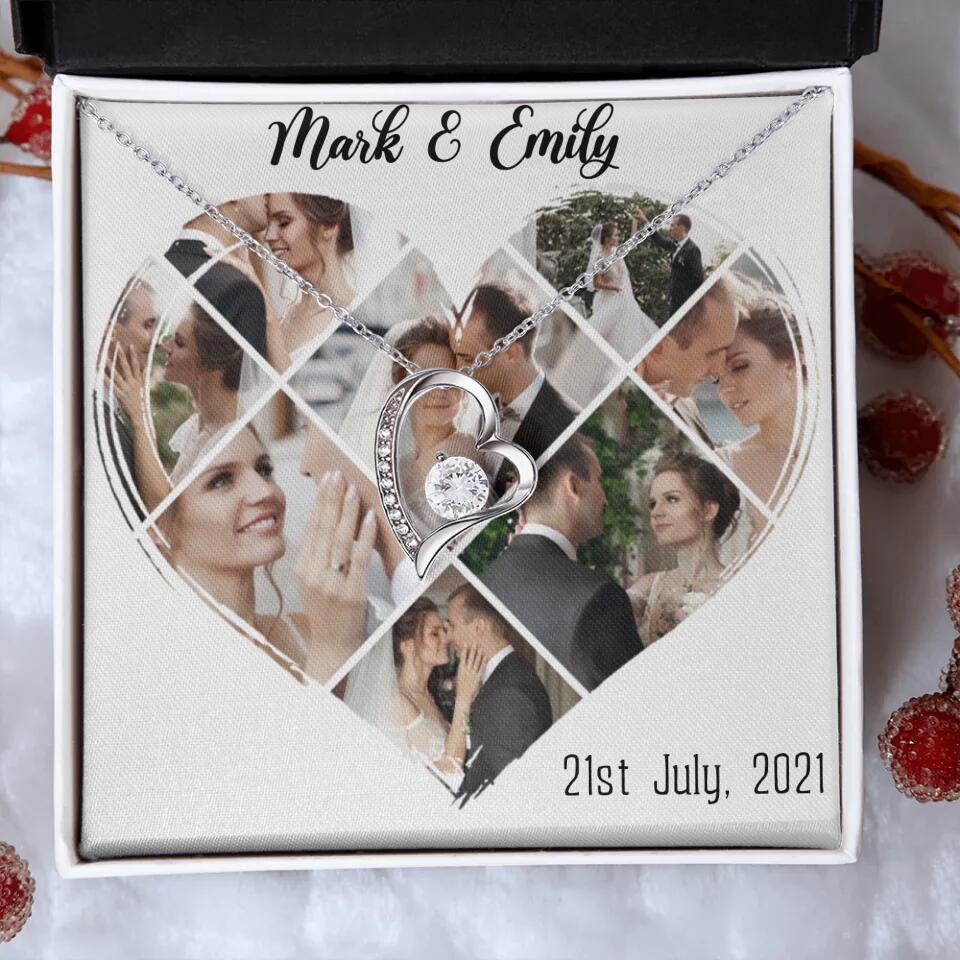 Custom Photo Heart Shape Personalized Necklace Jewelry