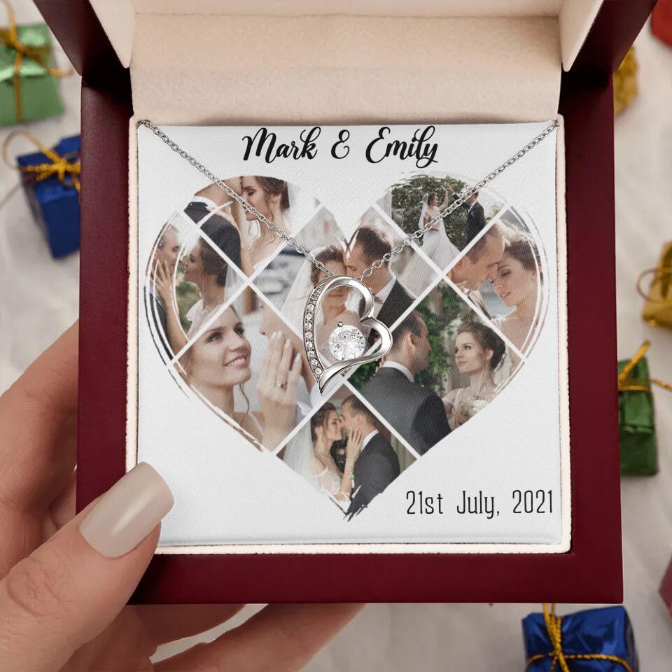 Custom Photo Heart Shape Personalized Necklace Jewelry