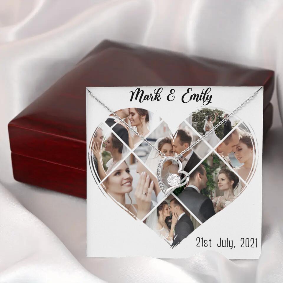 Custom Photo Heart Shape Personalized Necklace Jewelry