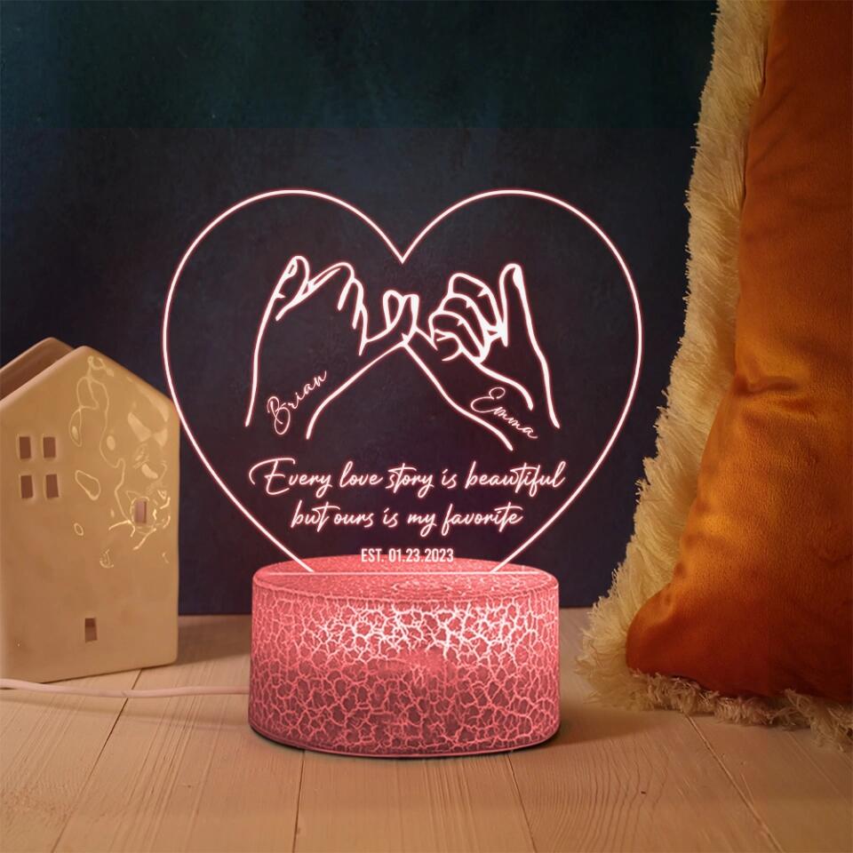 Personalized Valentine Gifts - Every Love Story Is Beautiful But Ours Is My Favorite Personalized Led Light