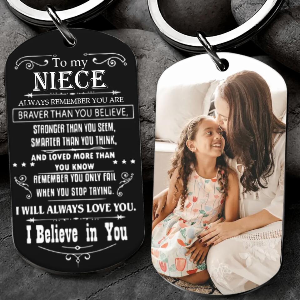 To My Niece/Nephew Personalized Metal Keychain