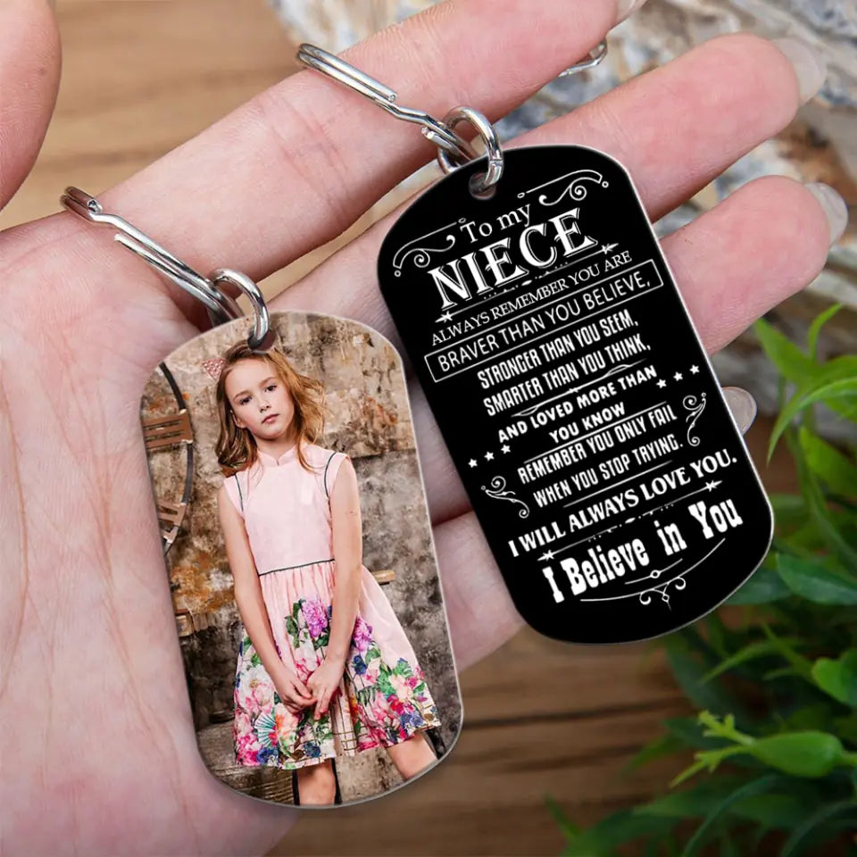 To My Niece/Nephew Personalized Metal Keychain