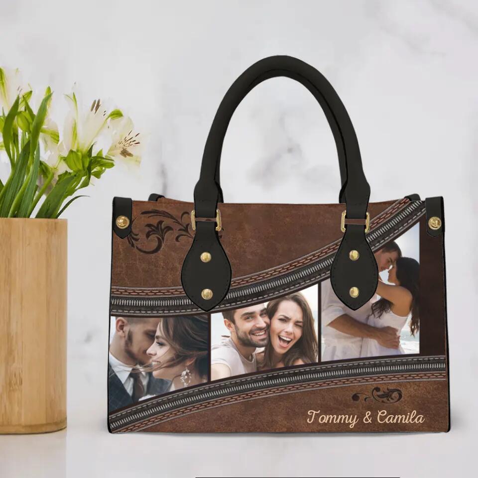 Personalized Valentine Gifts - Couple in Wedding/Special Day Anniversary - Personalized Leather Handbag - Gift for Her