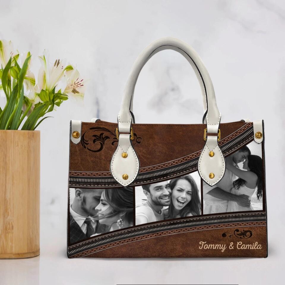 Personalized Valentine Gifts - Couple in Wedding/Special Day Anniversary - Personalized Leather Handbag - Gift for Her