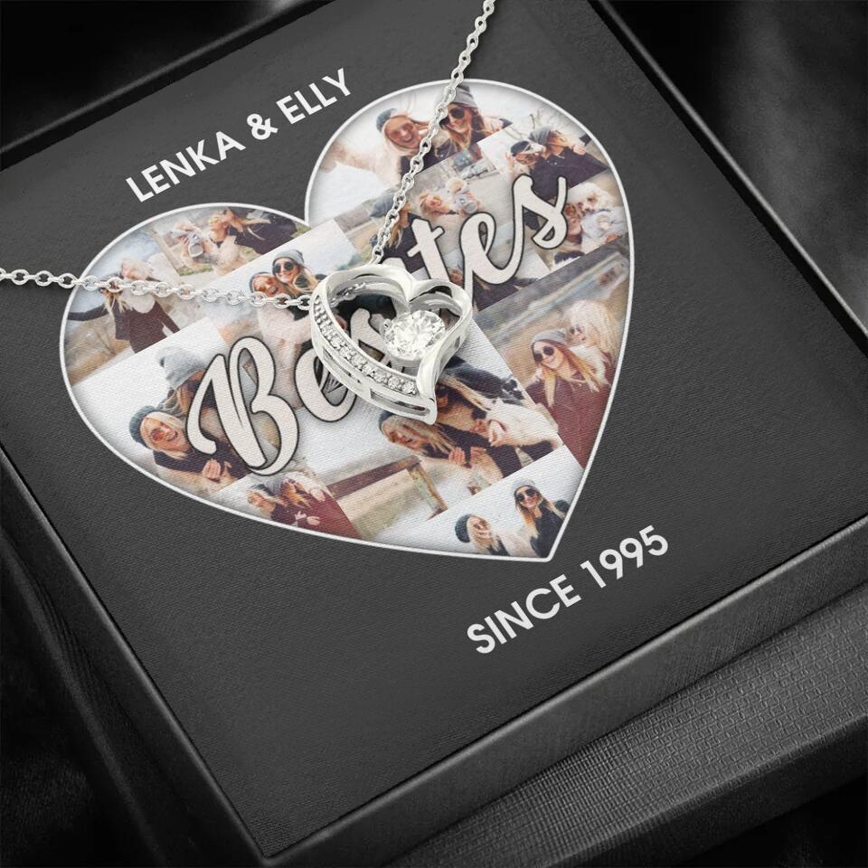 Besties Picture Collage Custom Necklace Friendship Anniversary Gift