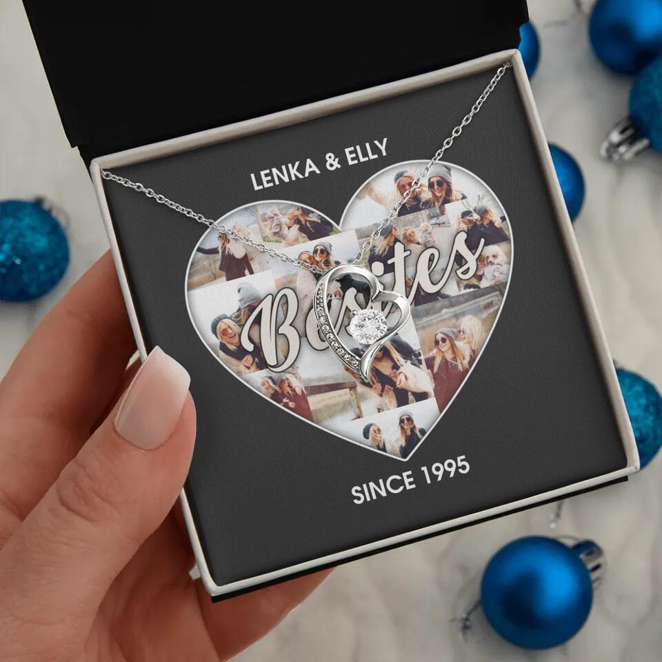 Besties Picture Collage Custom Necklace Friendship Anniversary Gift
