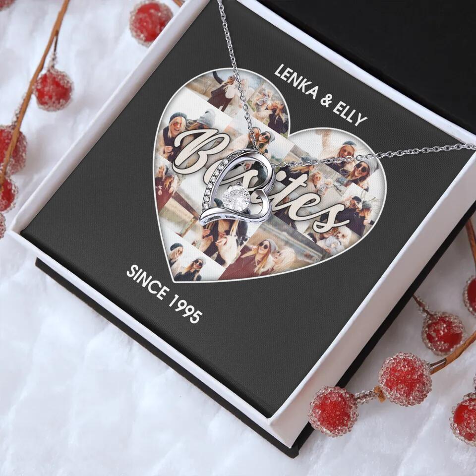 Besties Picture Collage Custom Necklace Friendship Anniversary Gift