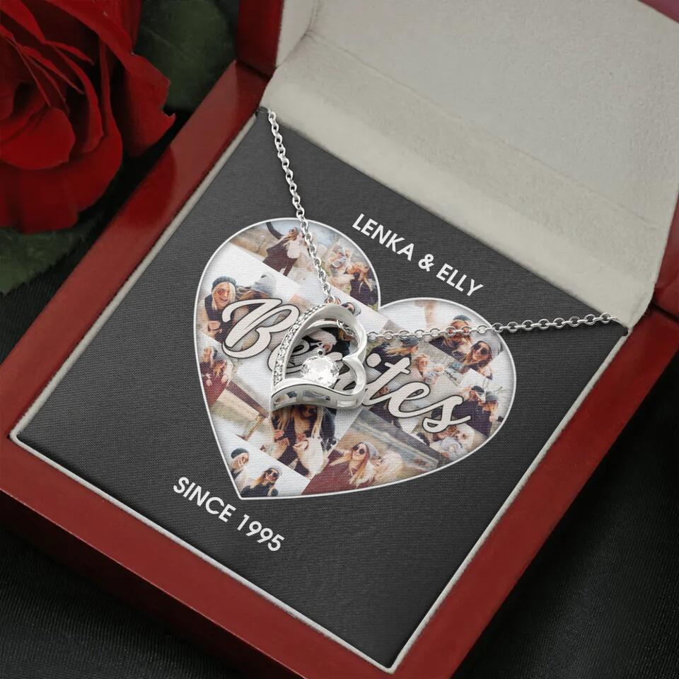 Besties Picture Collage Custom Necklace Friendship Anniversary Gift