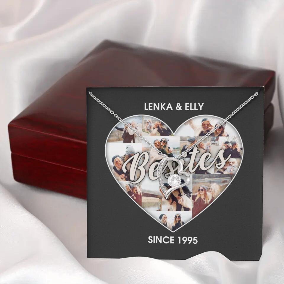 Besties Picture Collage Custom Necklace Friendship Anniversary Gift