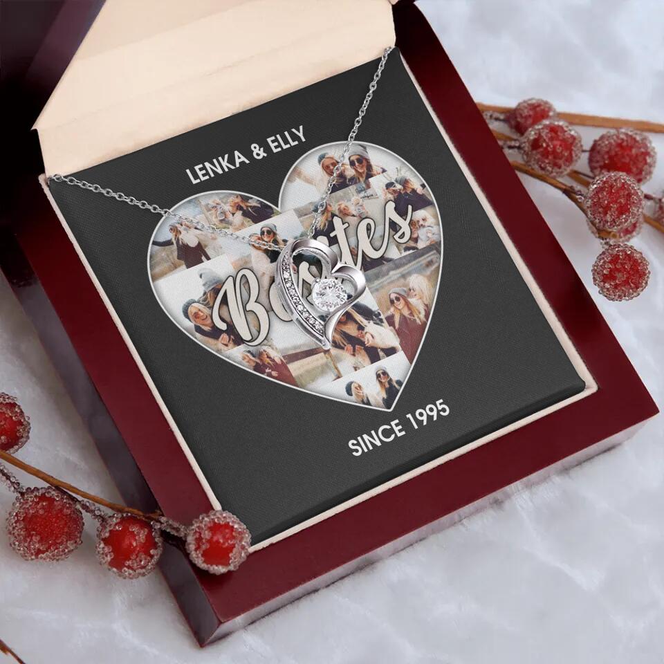 Besties Picture Collage Custom Necklace Friendship Anniversary Gift