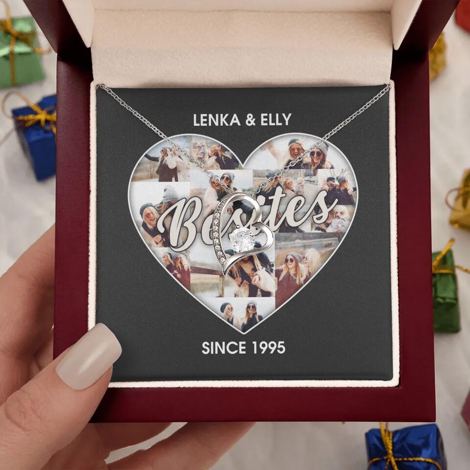 Besties Picture Collage Custom Necklace Friendship Anniversary Gift