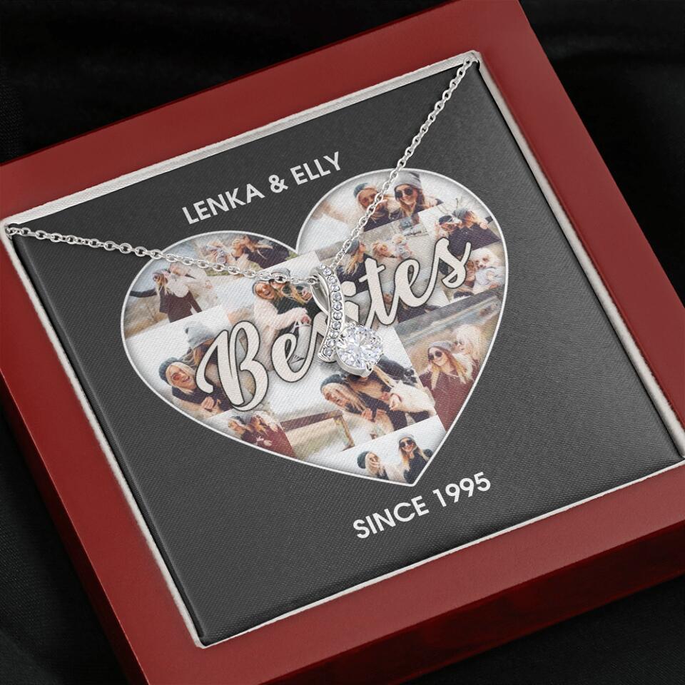 Besties Picture Collage Custom Necklace Friendship Anniversary Gift