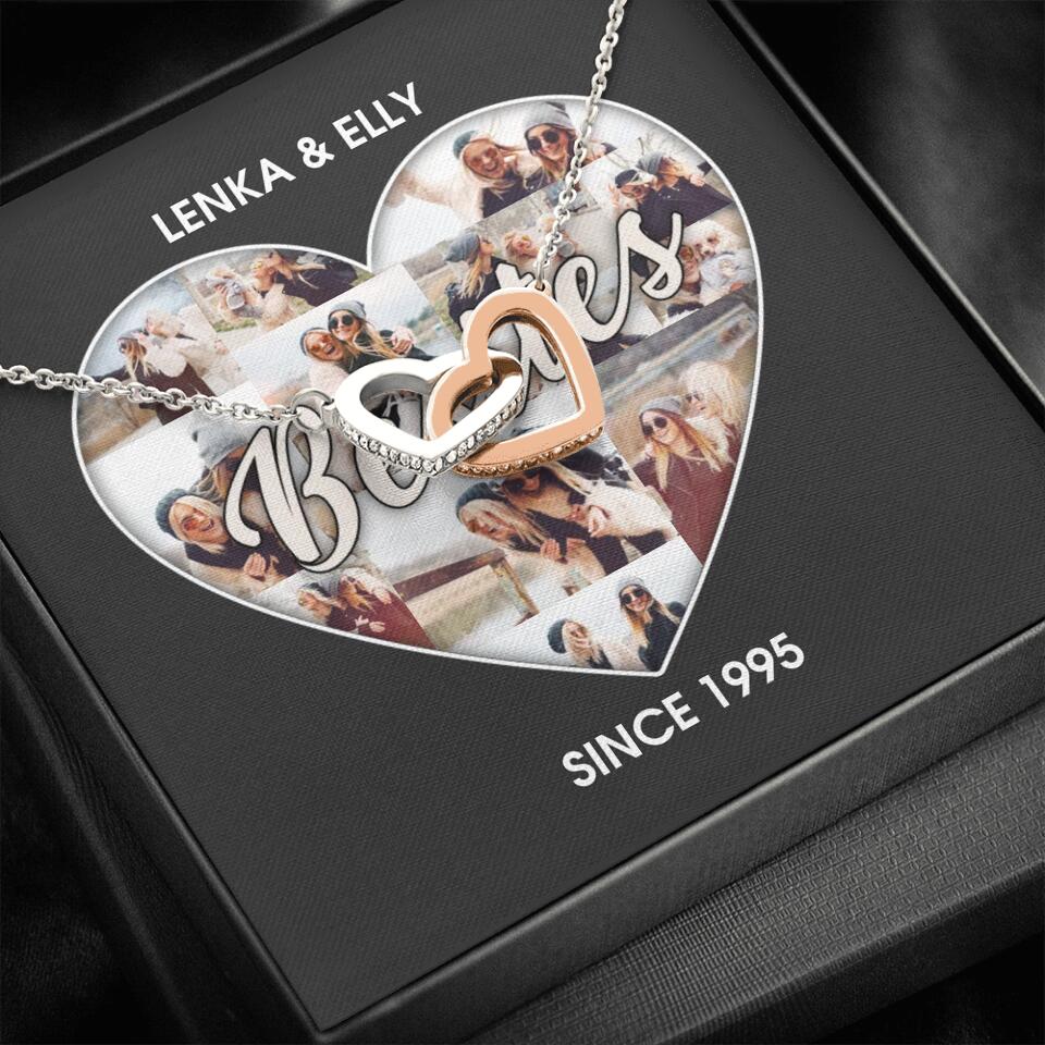 Besties Picture Collage Custom Necklace Friendship Anniversary Gift