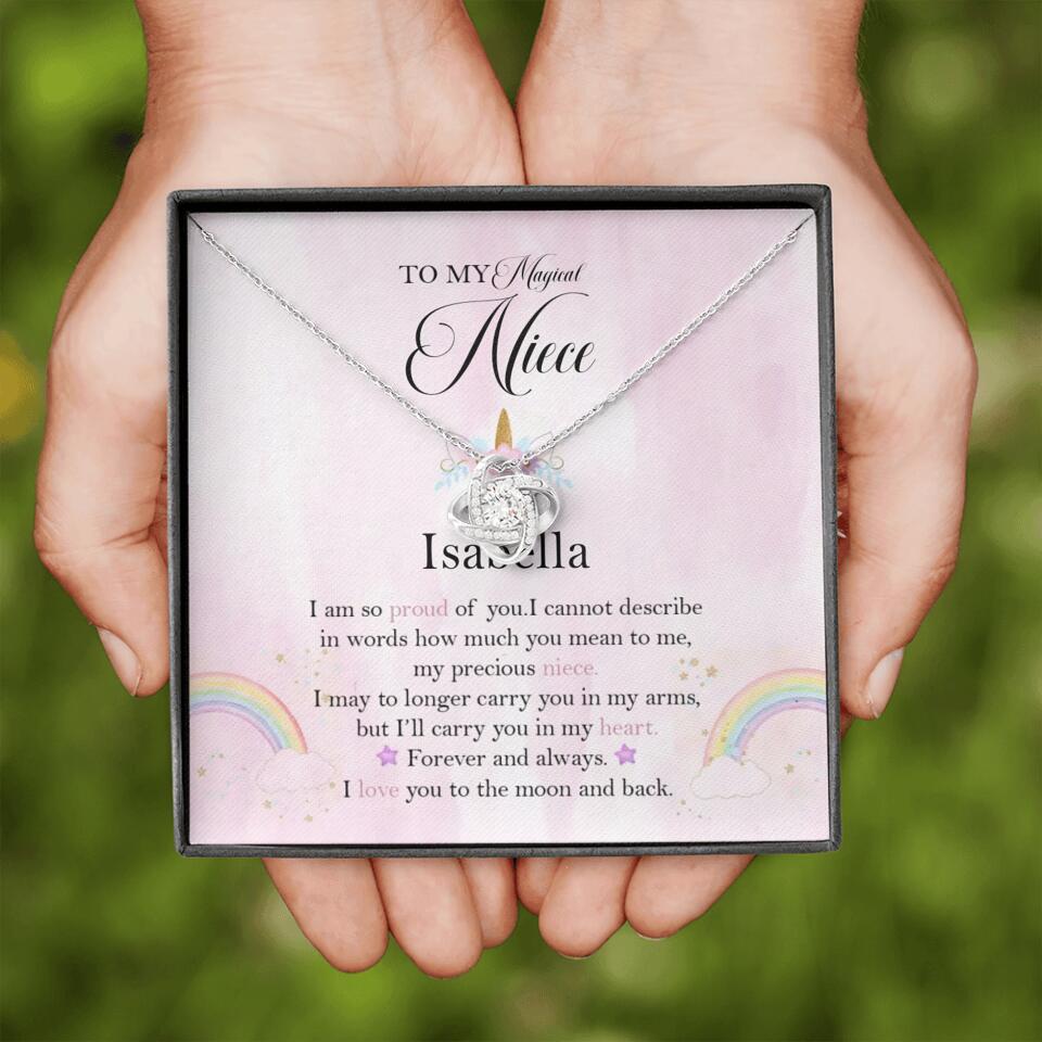 To My Magic Niece, I am so Proud of You - Personalized Necklace - Birthday Gift for Niece