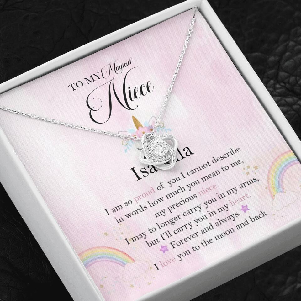 To My Magic Niece, I am so Proud of You - Personalized Necklace - Birthday Gift for Niece