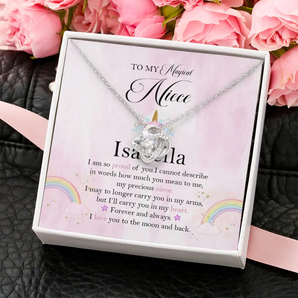 To My Magic Niece, I am so Proud of You - Personalized Necklace - Birthday Gift for Niece