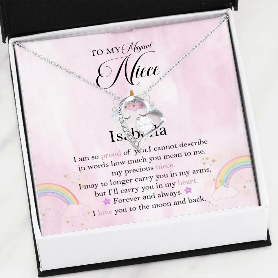 To My Magic Niece, I am so Proud of You - Personalized Necklace - Birthday Gift for Niece