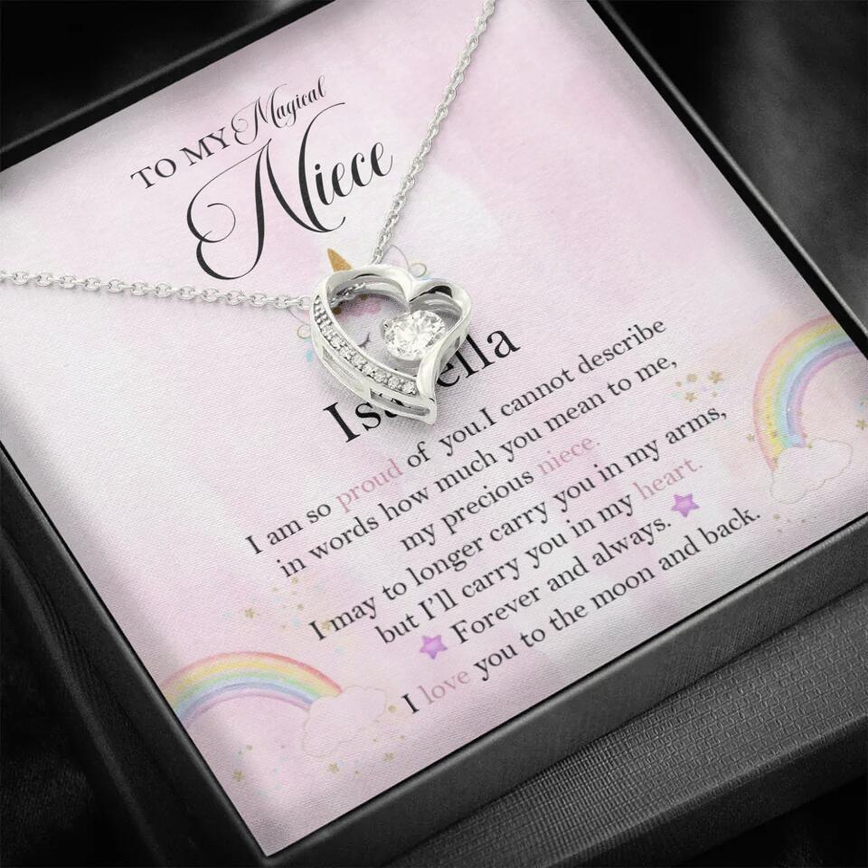 To My Magic Niece, I am so Proud of You - Personalized Necklace - Birthday Gift for Niece