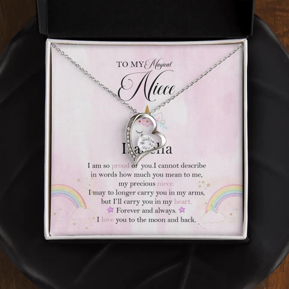 To My Magic Niece, I am so Proud of You - Personalized Necklace - Birthday Gift for Niece