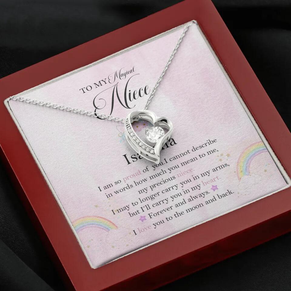 To My Magic Niece, I am so Proud of You - Personalized Necklace - Birthday Gift for Niece
