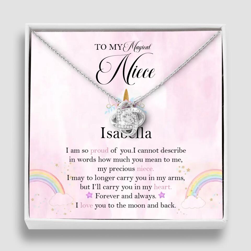 To My Magic Niece, I am so Proud of You - Personalized Necklace - Birthday Gift for Niece