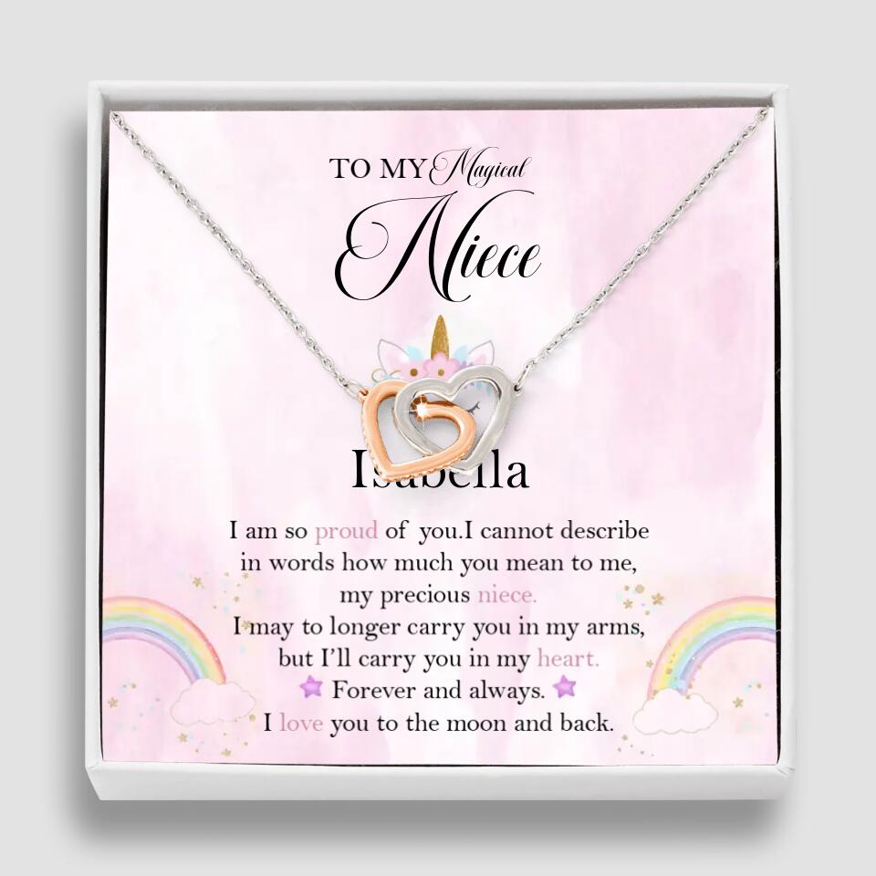 To My Magic Niece, I am so Proud of You - Personalized Necklace - Birthday Gift for Niece