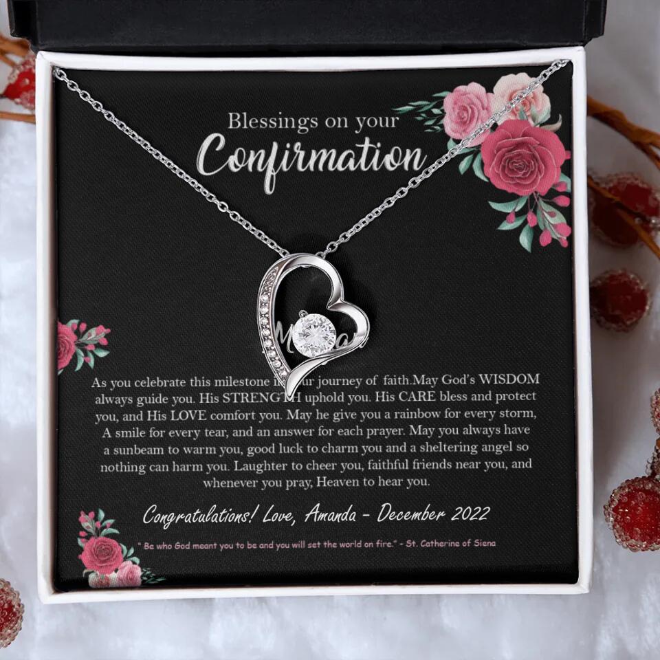 Blessings On Your Confirmation - Personalized Necklace - Gift For Daughter On Anniversaries
