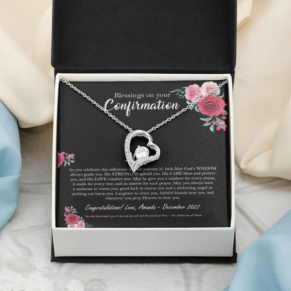 Blessings On Your Confirmation - Personalized Necklace - Gift For Daughter On Anniversaries