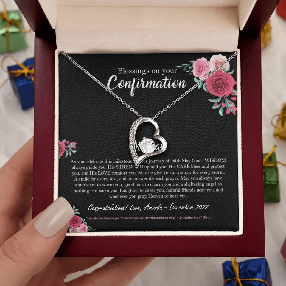 Blessings On Your Confirmation - Personalized Necklace - Gift For Daughter On Anniversaries