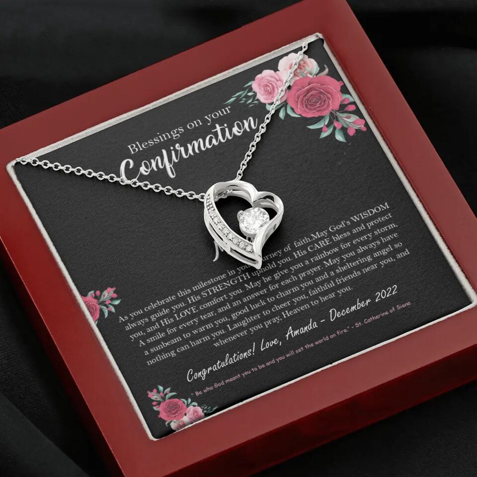 Blessings On Your Confirmation - Personalized Necklace - Gift For Daughter On Anniversaries