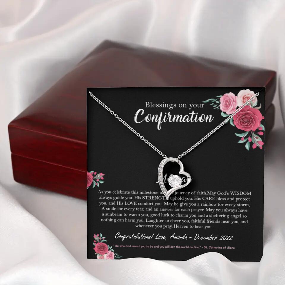 Blessings On Your Confirmation - Personalized Necklace - Gift For Daughter On Anniversaries
