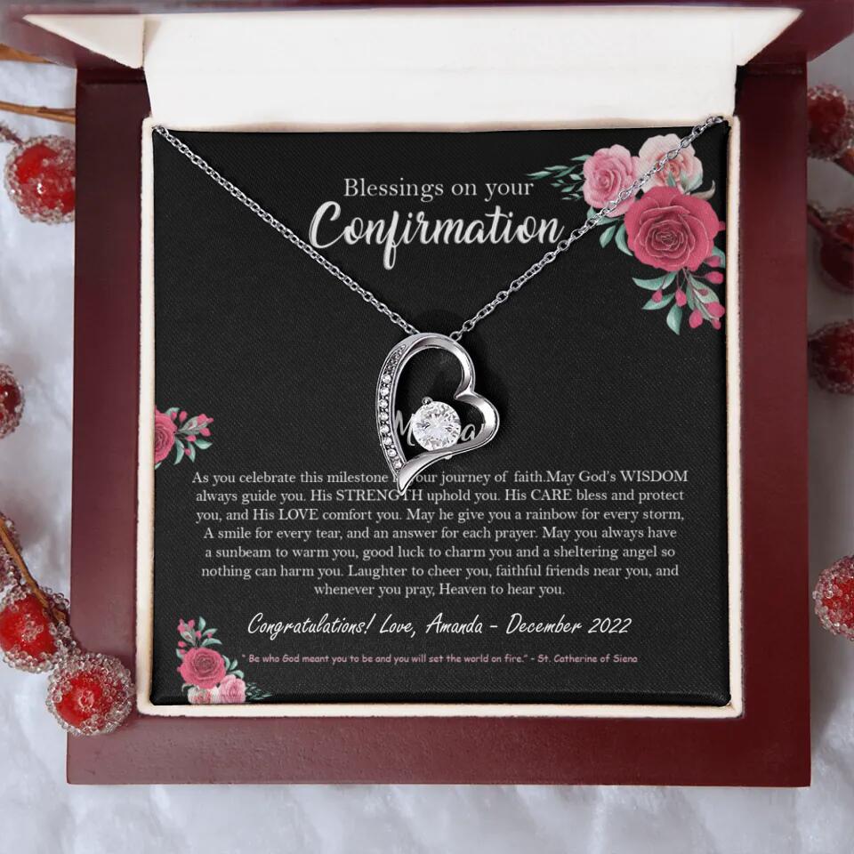 Blessings On Your Confirmation - Personalized Necklace - Gift For Daughter On Anniversaries