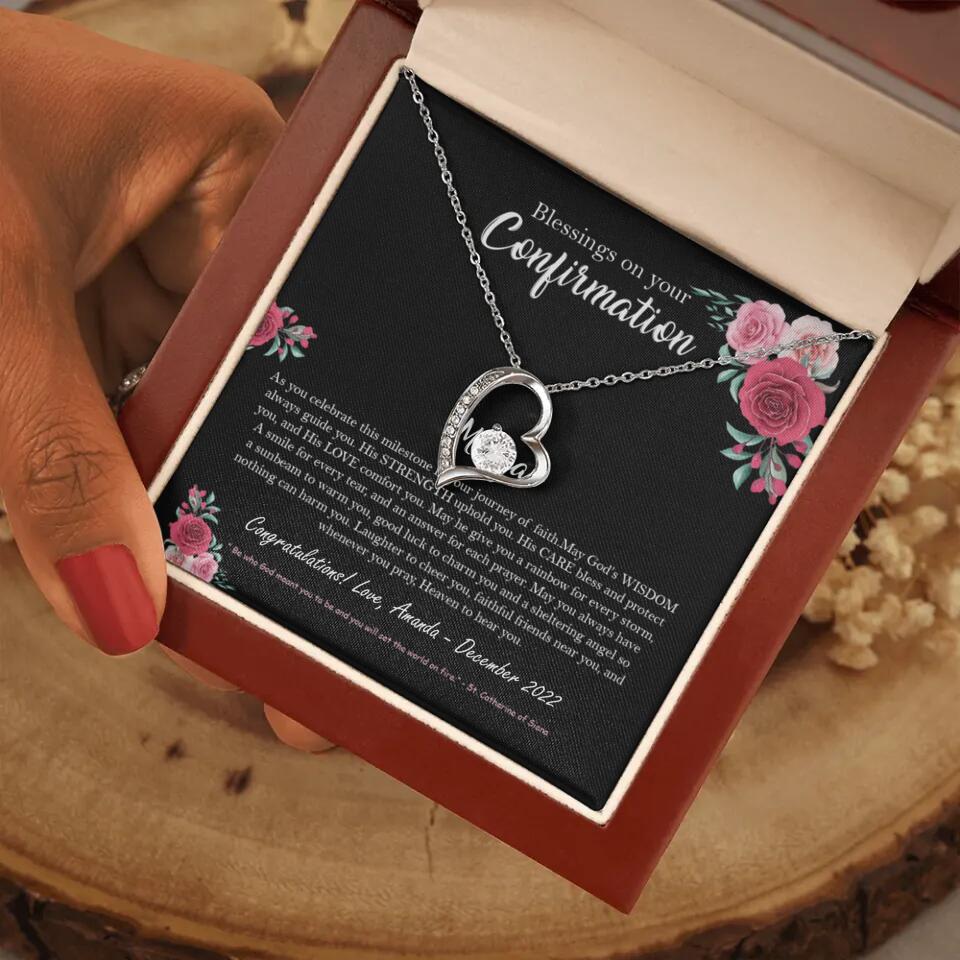 Blessings On Your Confirmation - Personalized Necklace - Gift For Daughter On Anniversaries