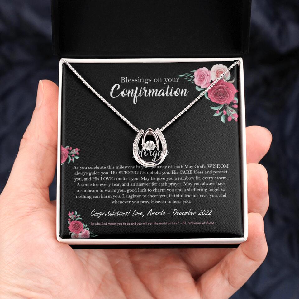 Blessings On Your Confirmation - Personalized Necklace - Gift For Daughter On Anniversaries
