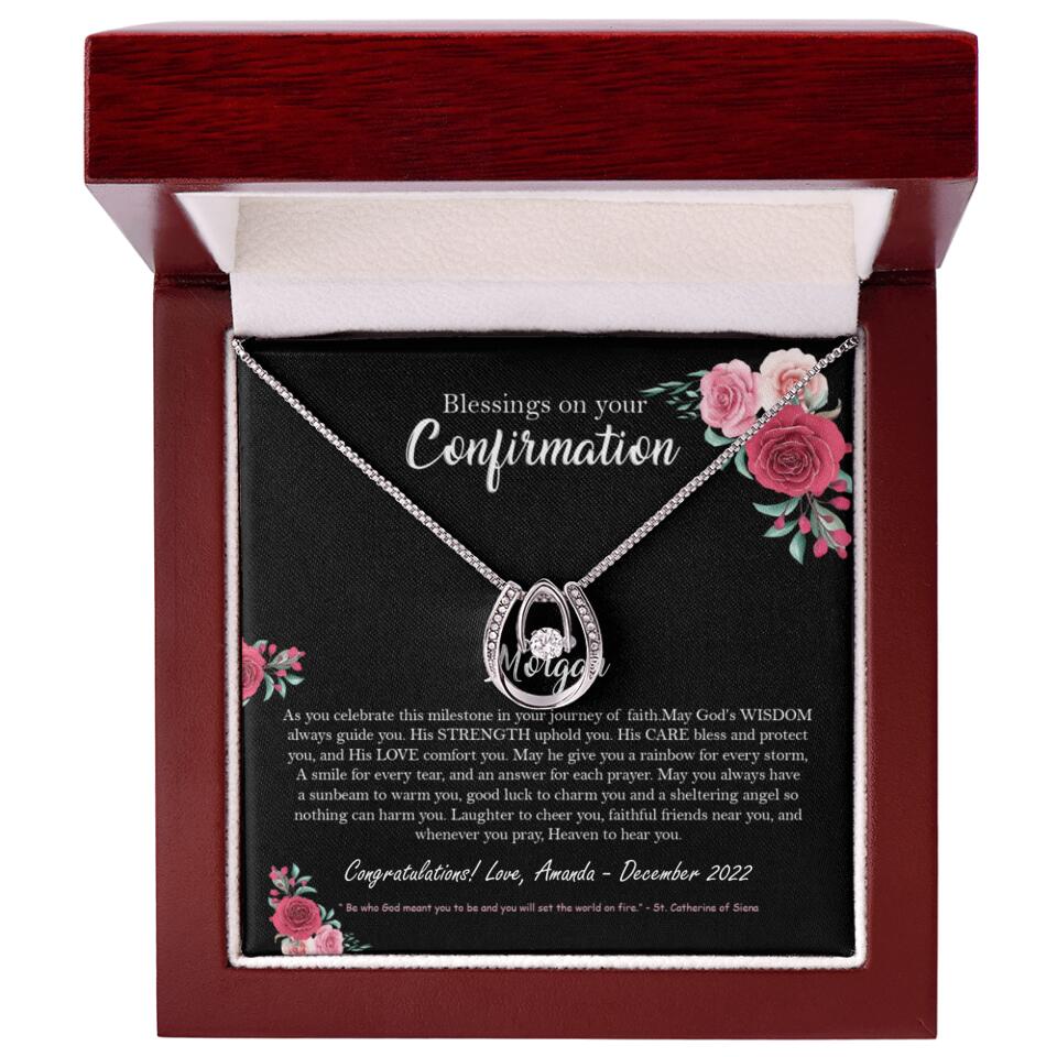 Blessings On Your Confirmation - Personalized Necklace - Gift For Daughter On Anniversaries