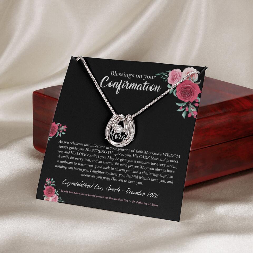 Blessings On Your Confirmation - Personalized Necklace - Gift For Daughter On Anniversaries