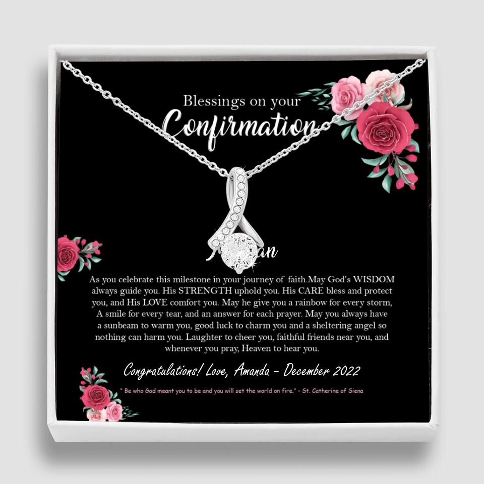 Blessings On Your Confirmation - Personalized Necklace - Gift For Daughter On Anniversaries