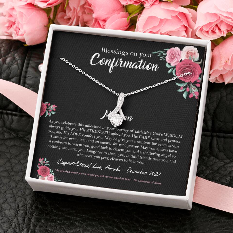 Blessings On Your Confirmation - Personalized Necklace - Gift For Daughter On Anniversaries