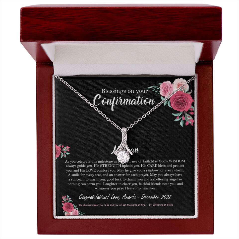 Blessings On Your Confirmation - Personalized Necklace - Gift For Daughter On Anniversaries