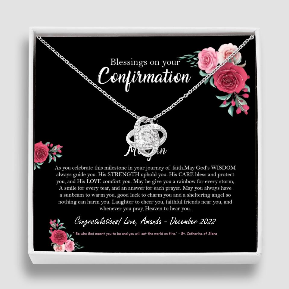 Blessings On Your Confirmation - Personalized Necklace - Gift For Daughter On Anniversaries