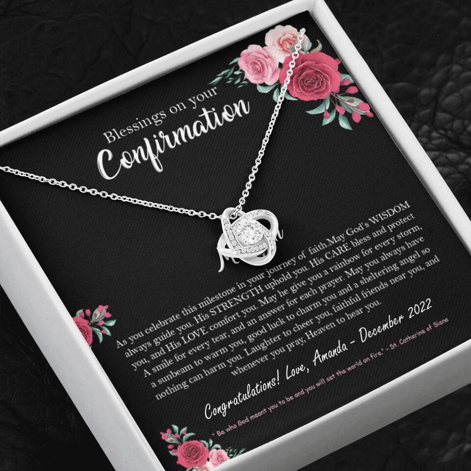 Blessings On Your Confirmation - Personalized Necklace - Gift For Daughter On Anniversaries