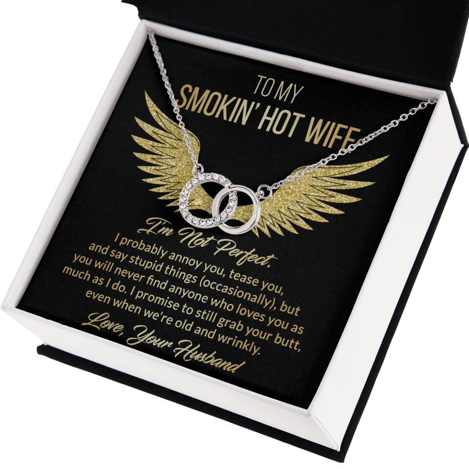 Personalized Valentine Gifts - To My Smokin' Hot Wife Custom Necklace Best Apology Gifts For Wife
